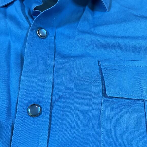 South Pole Short Sleeve Pearl Snap Button Military Y2K Aqua Blue Size XXL - Picture 2 of 7